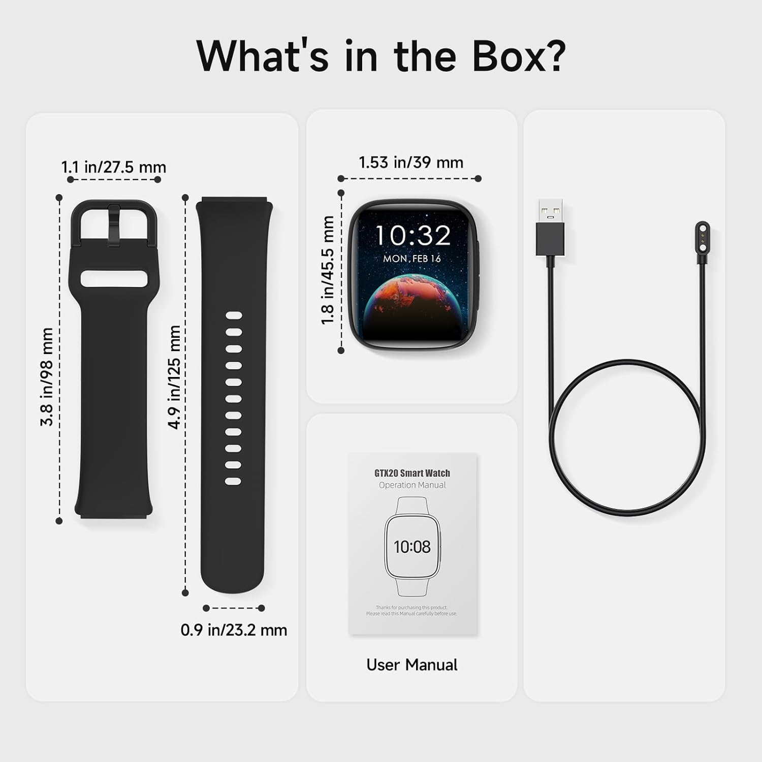 Smartwatch AMOLED Maxwell GTX20 Black Waterproof