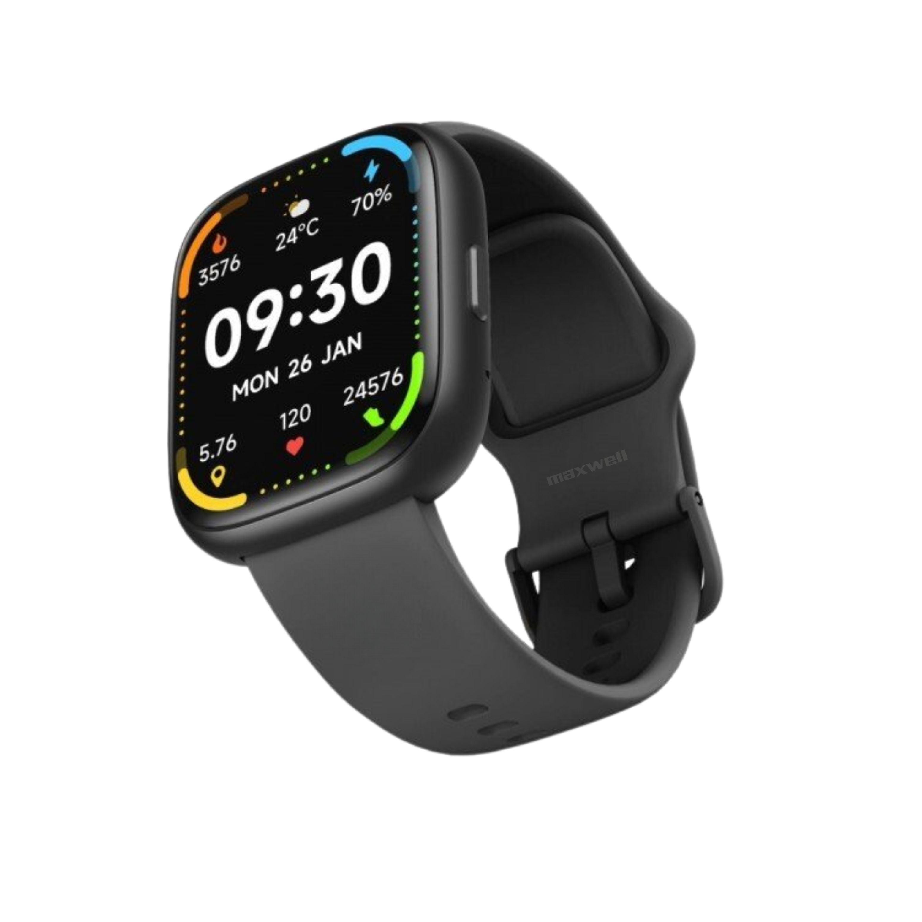 Smartwatch Maxwell IDW26 Noir Double Ceinture – Design moderne, Appels Bluetooth, Assistant Vocal Alexa