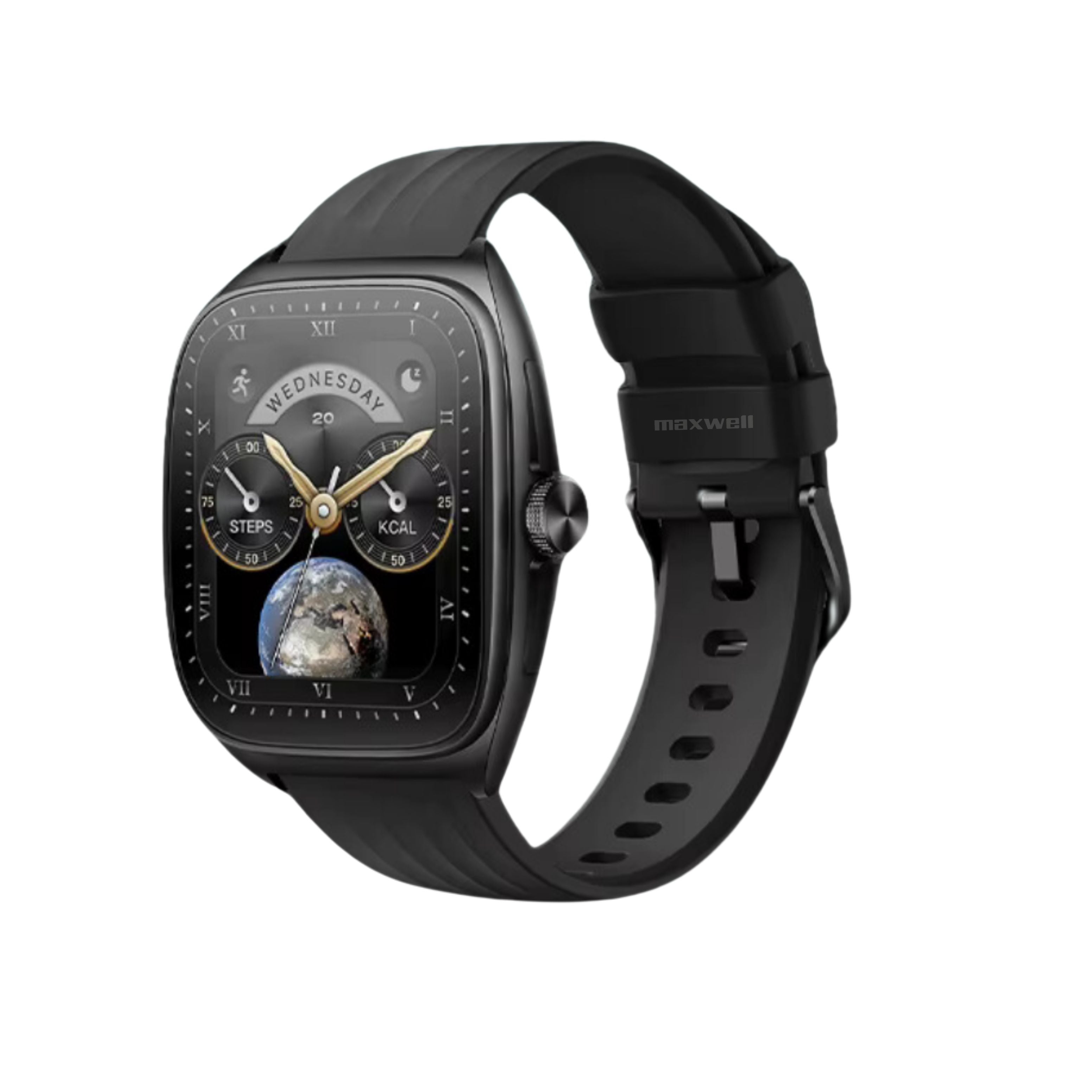 Smartwatch AMOLED Maxwell GTX19 Noir - Écran Incurvé AMOLED, Boîtier Aluminium Léger et Résistant