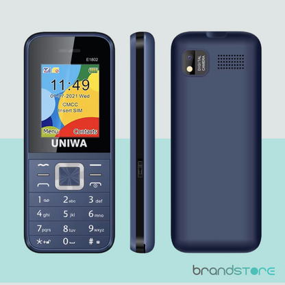 Telephone mobile UNIWA 2.4" Batterie longue durée 1800 mAh,  radio FM sans fil, Double Sim