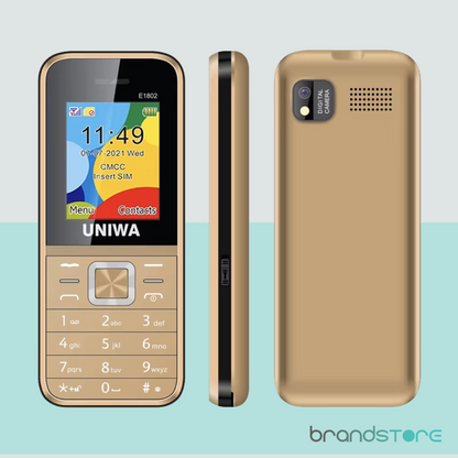 Telephone mobile UNIWA 2.4" Batterie longue durée 1800 mAh,  radio FM sans fil, Double Sim