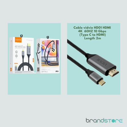 Cable HDMI Vidvie HD01 Type C vers HDMI 2m 4K - Brandstore