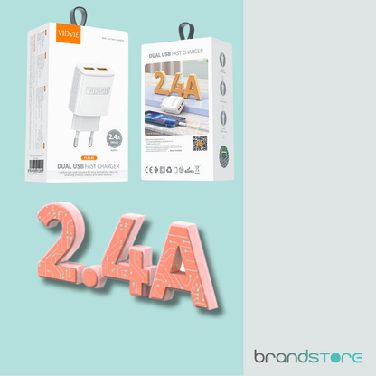 Chargeur Vidvie PLE245 Double USB Rapide - Compact, Universel et Efficace - Brandstore