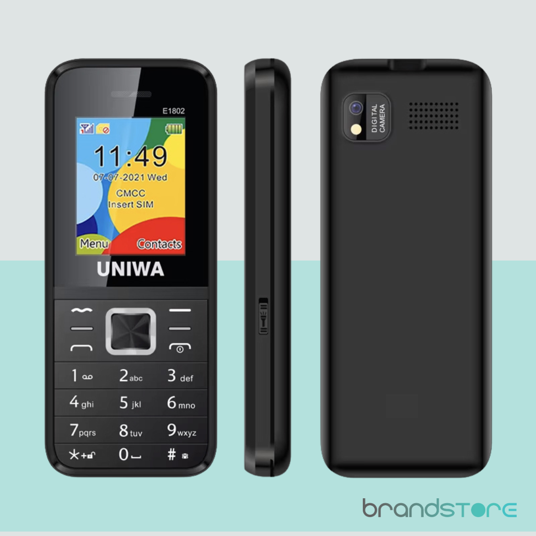 Telephone mobile UNIWA 2.4" Batterie longue durée 1800 mAh,  radio FM sans fil, Double Sim