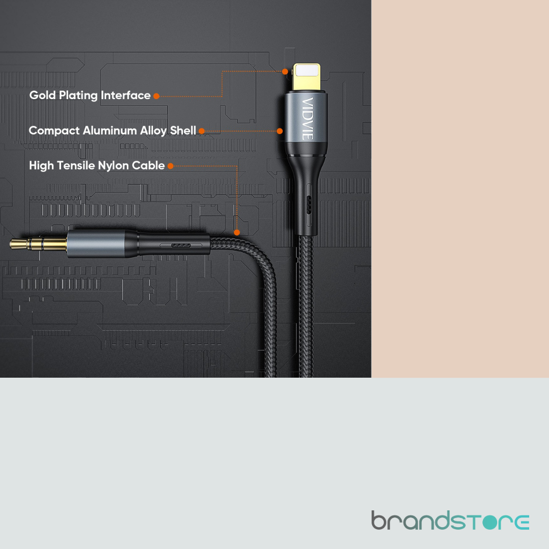 Cable AUX Vidvie AL1112 lightning 1.8m - Brandstore