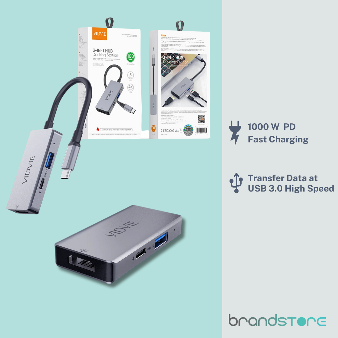 Hub Vidvie HUB04 Type C 3 en 1 - Brandstore