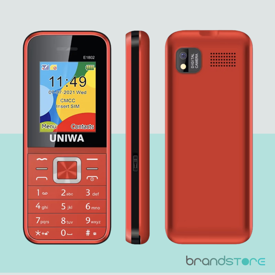 Telephone mobile UNIWA 2.4" Batterie longue durée 1800 mAh,  radio FM sans fil, Double Sim