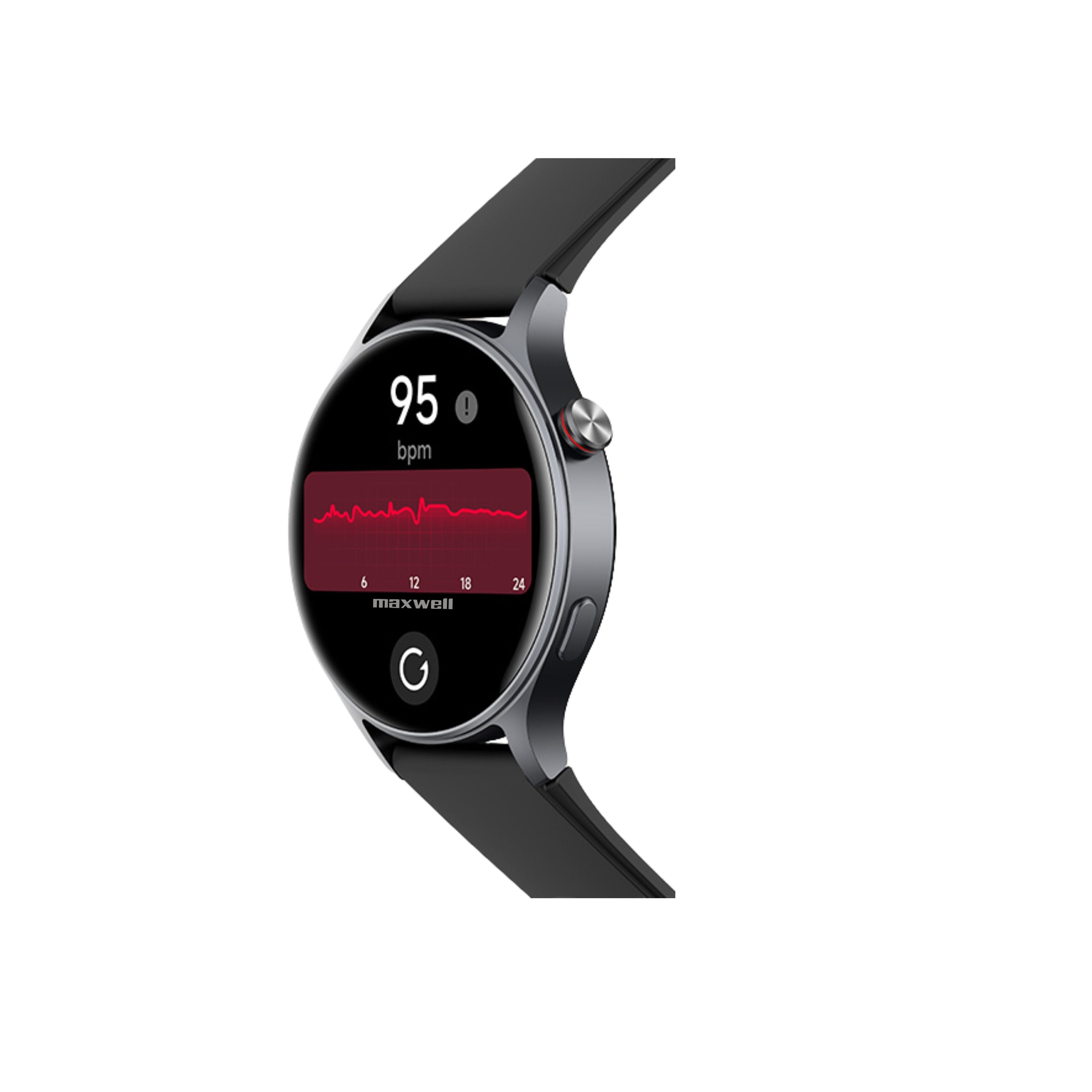 Smartwatch AMOLED Maxwell AR01 Black - Suivi de Santé Avancé, Écran AMOLED, Résistant à l'Eau, 120 Modes d'Exercice