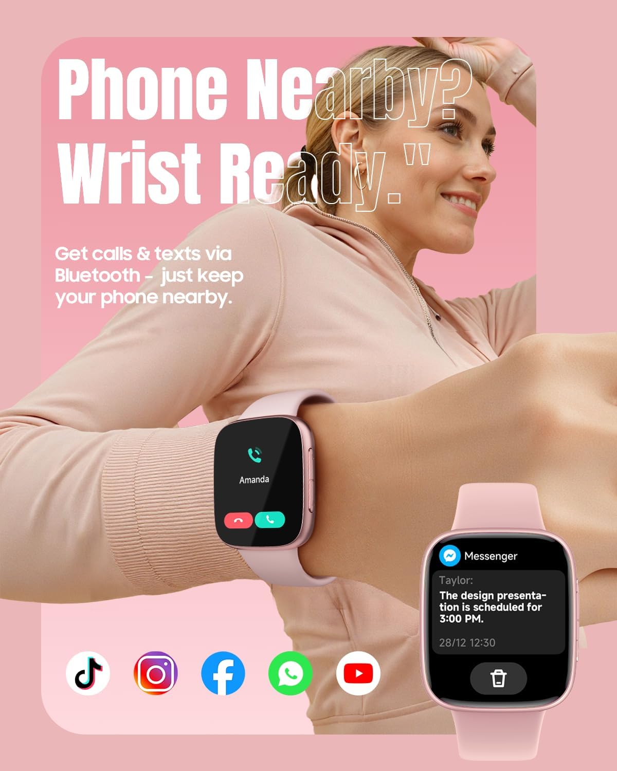 Smartwatch AMOLED Maxwell GTX20 Pink Waterproof