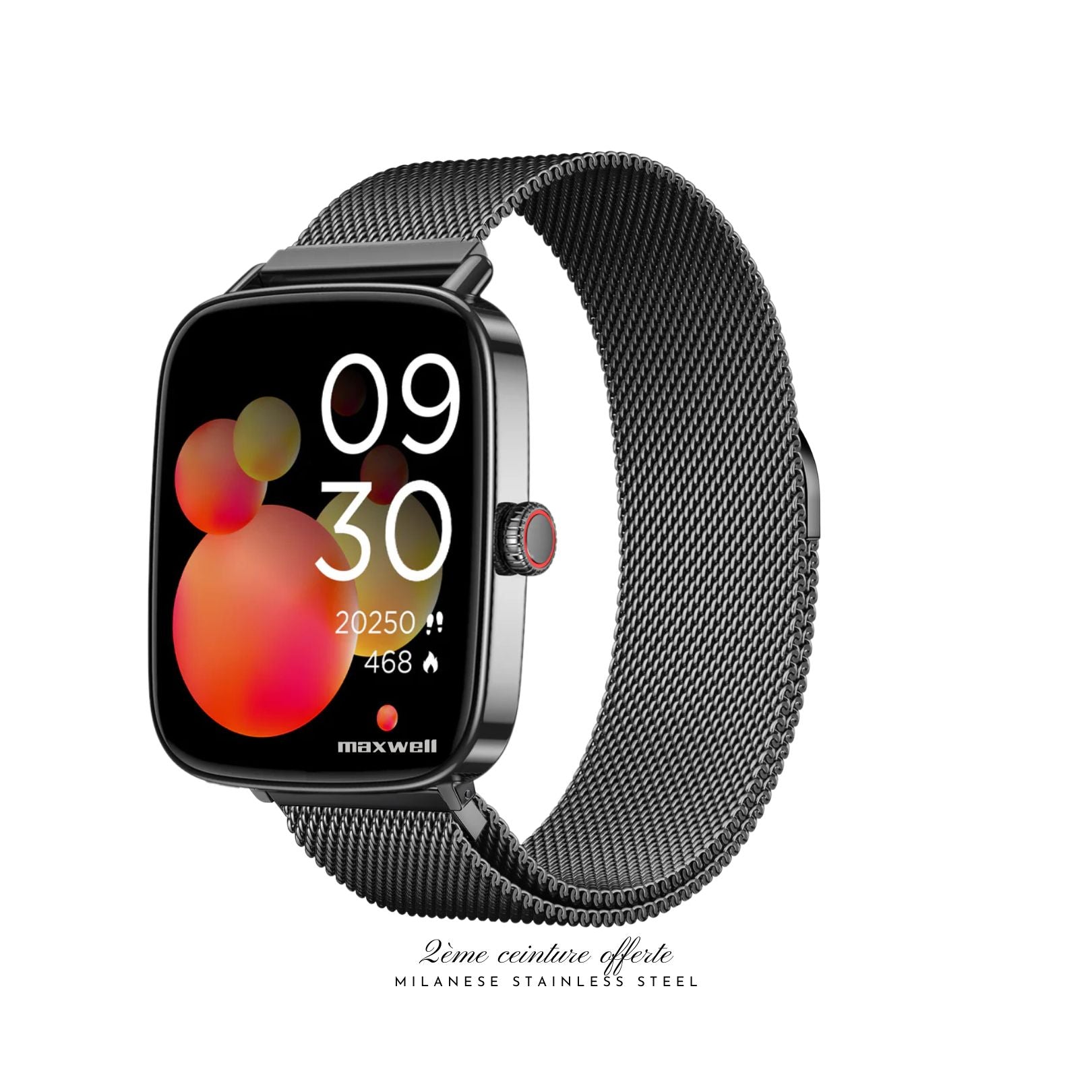 Smartwatch Maxwell IDW28 Black Écran HD 1,85" avec verre CSG