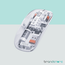 Souris sans fil Vidvie KB07 Transparente - Double Mode 2.4G + Bluetooth, Design Cristal et Multifonction - Brandstore
