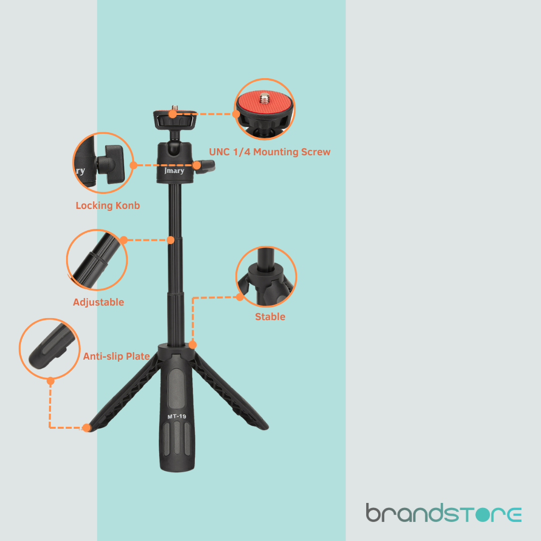 Support Téléphone Jmary MT19 - Trépied Mini et Tige à Selfie - Brandstore