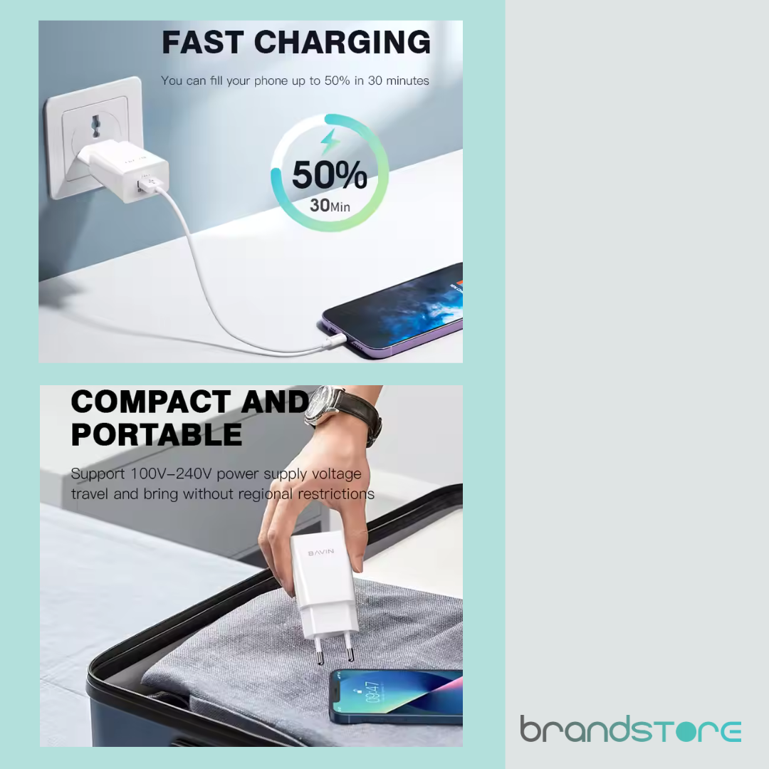 Chargeur Bavin PC895 2.4A Chargeur rapide mural 2.4A - Brandstore