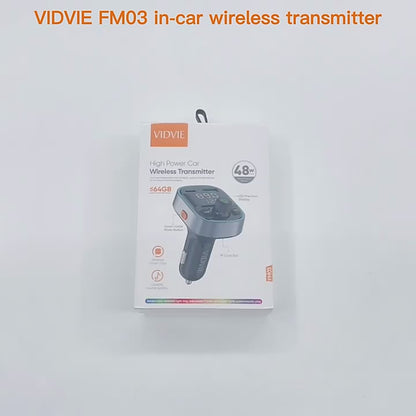 Émetteur Bluetooth Vidvie FM03 - FM Bluetooth pour Voiture Lecteur MP3 Audio sans Fil, Charge Rapide QC3.0